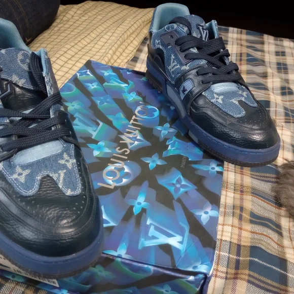 Louis Vuitton Blue Athletic Sneakers with Distinctive Design